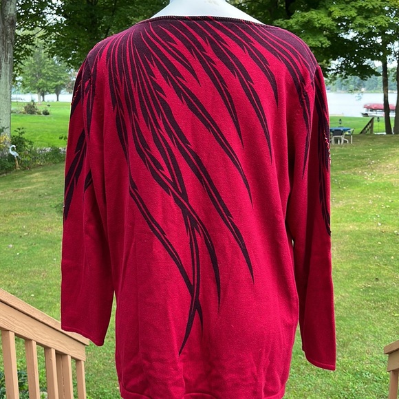 Bob Mackie Wearable Art designer sweater 1X - Picture 4 of 9